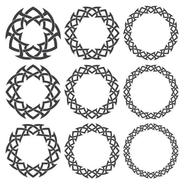 Set of magic knotting circles — Stock Vector