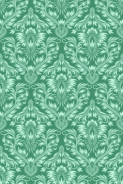 Groene damast naadloze patroon — Stockvector