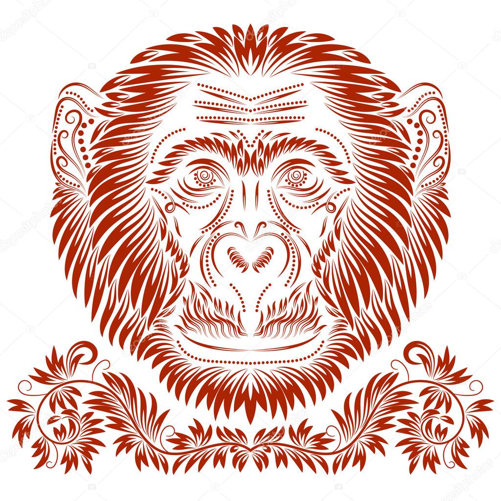 Tête De Singe Feu Image Vectorielle Vectordivider 91670188