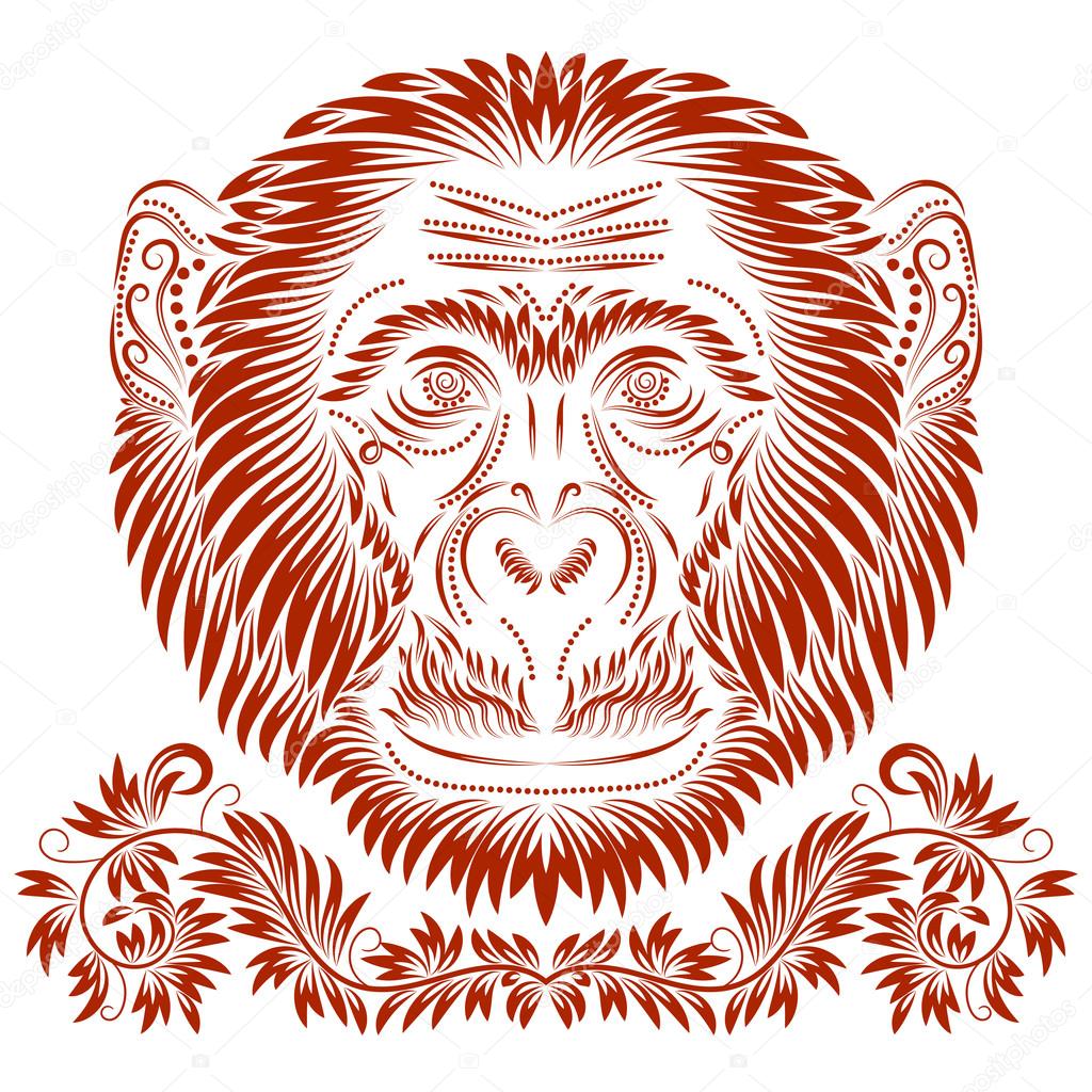 Tête De Singe Feu Image Vectorielle Vectordivider 91670188