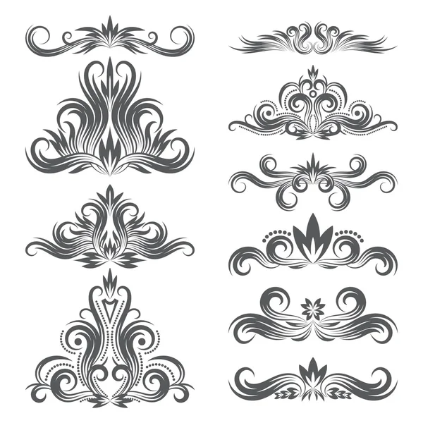 Diseño conjunto de elementos ornamentales — Vector de stock