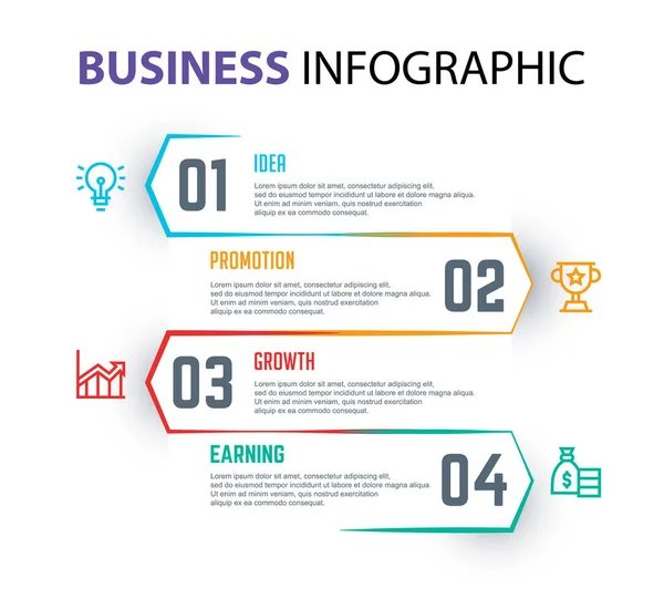 Timeline Infographic Template Steps Vector Illustration — Stock Vector