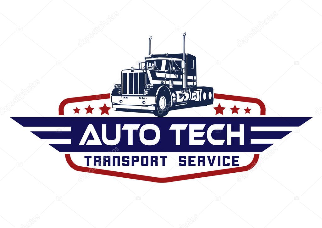 Vector illustration of a truck with a ribbon