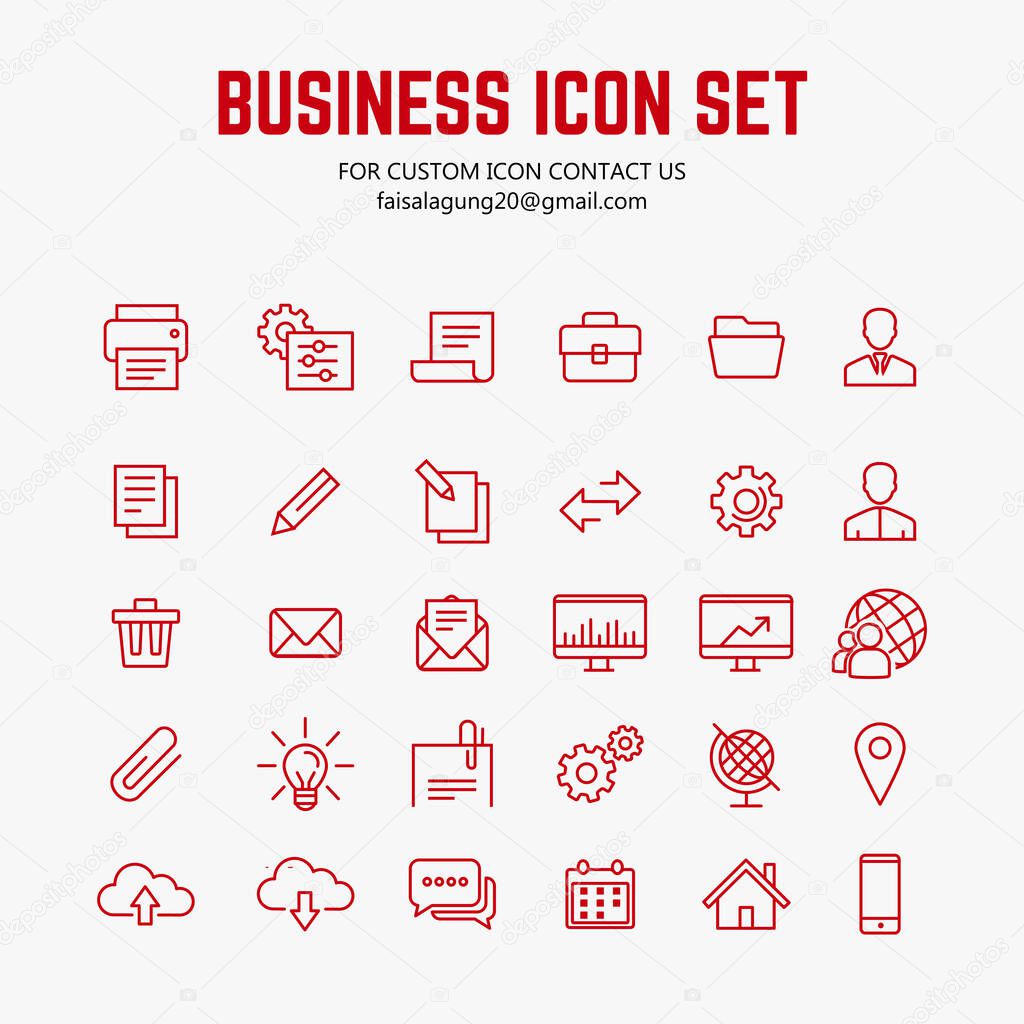 set of business icons, vector illustration