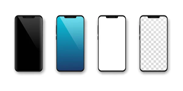 Mockup Smartphone Realista Ilustração Vetorial — Vetor de Stock