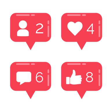 Sosyal medya simgeleri ayarlandı. vektör illüstrasyonu