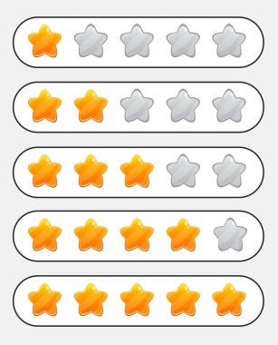 Beş parlak düğme seti. vektör illüstrasyonu.