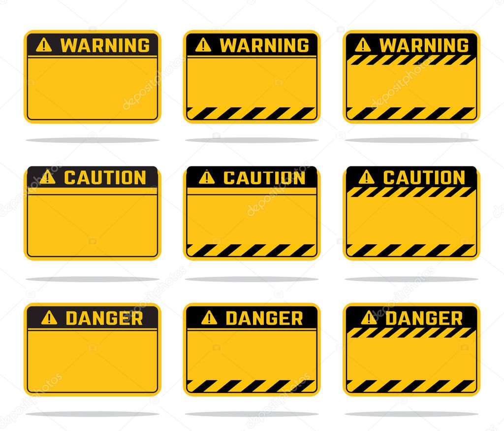 vector set of warning signs