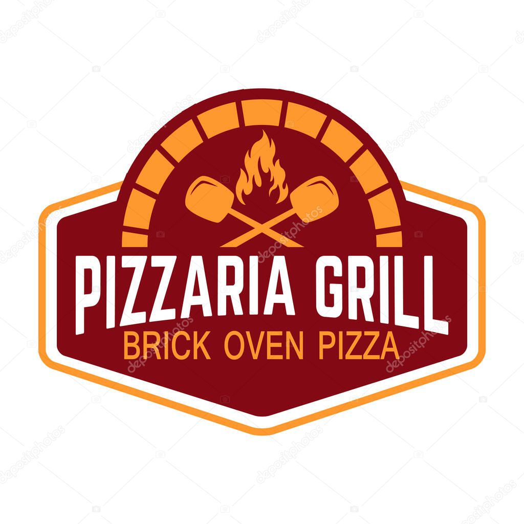 Pizza food truck restaurant logo concept