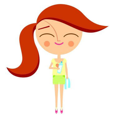 Sevimli kız içme suyu çalışmaları sonra