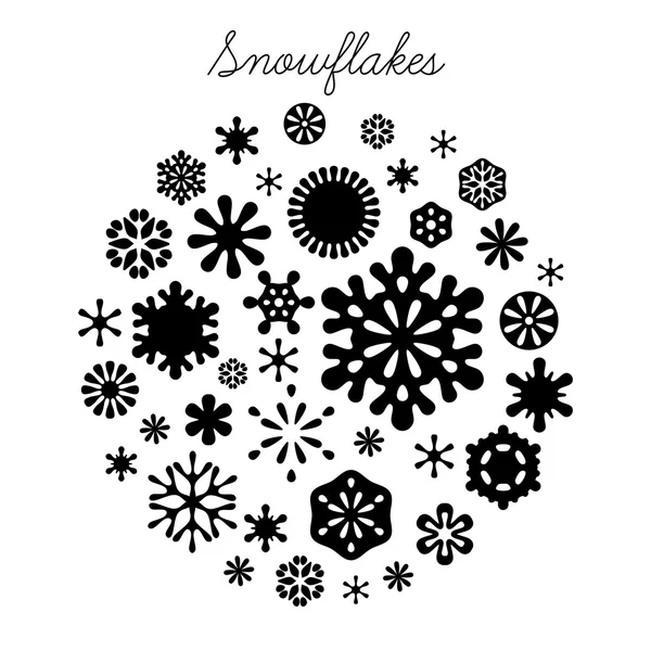 Sneeuwvlokken set — Stockvector