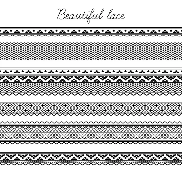 Beautiful seamless lace segments for scrapbooking, card decoration etc — Stock Vector