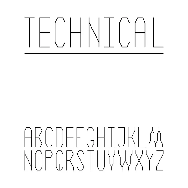 Набір технічних шрифту — стоковий вектор