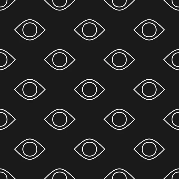 Eyes seamless pattern in black and white — Stock Vector