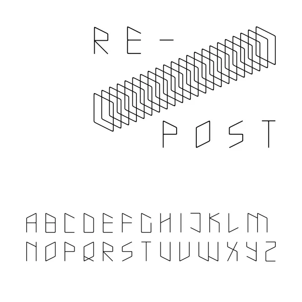 Moderna postnummer stil sans serif-teckensnitt — Stock vektor