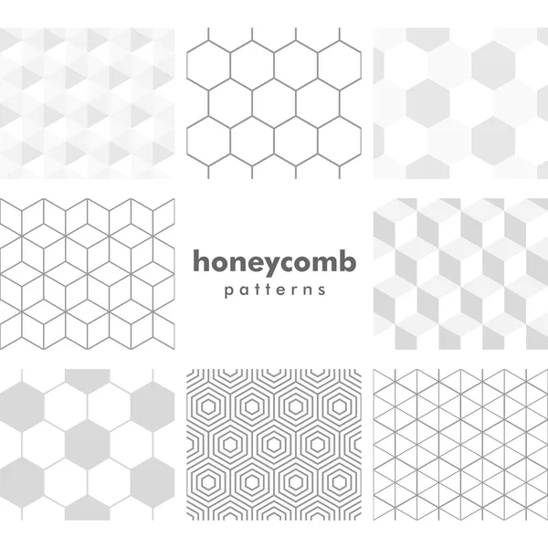 组的灰度蜂窝模式 — 图库矢量图片
