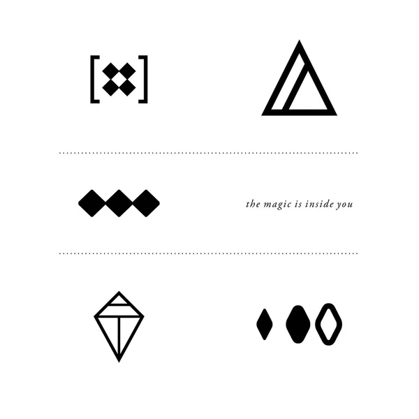Conjunto de cinco logos minimalistas de moda Ilustraciones de stock libres de derechos