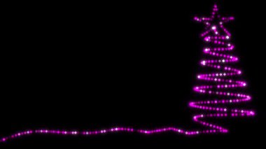 Yüzen Süsler ve Dalgalı Kar Üssü ile Neon Pembe Noel Ağacı - Neşeli Parlak Tasarım, yüzen süslemeleri ve dalgalı kar benzeri tabanı olan parlak pembe bir Noel ağacı, siyah bir arkaplan üzerine kurulmuş. Neşeli ve zarif bir tatil görüntüsü.