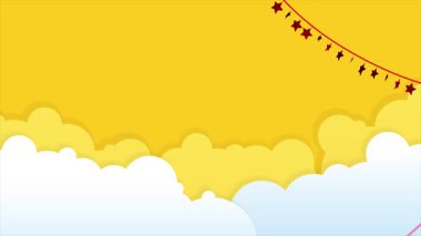 Renkli Makar Sankranti Uçurtma Festivali Arkaplanı Uçan Uçurtmalar, Bulutlar ve Neşeli Gökyüzü Canlandırması