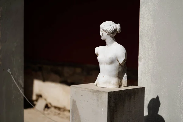 Close Escultura Antiga Grega Tiro Horizontal — Fotografia de Stock
