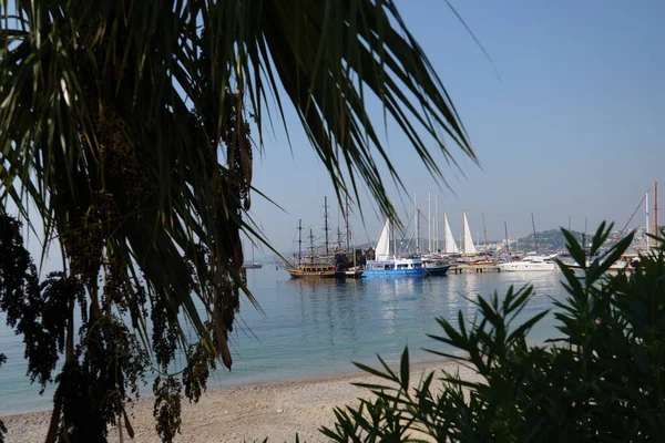 Uitzicht Kustlijn Baai Met Jachten — Stockfoto