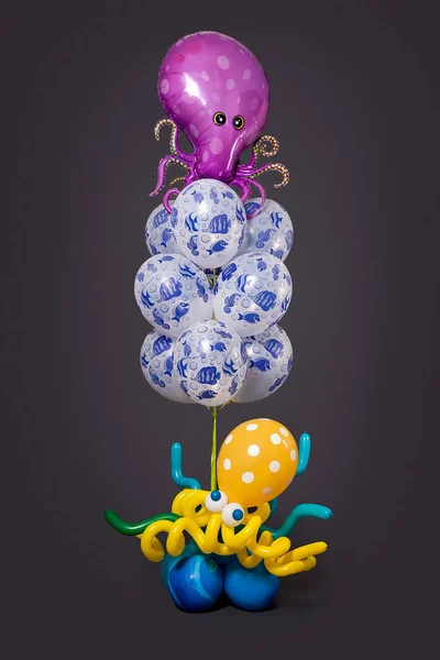 Helium Balloons Balloons Party Big Seahorse Octopus Kraken — Fotografia de Stock