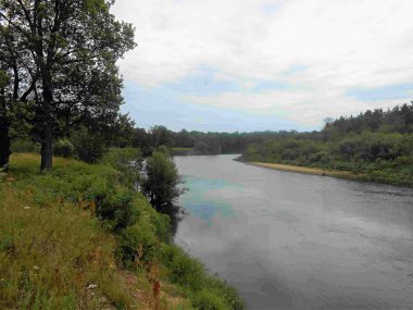 Rusya 'da doğa, ormandaki nehir.