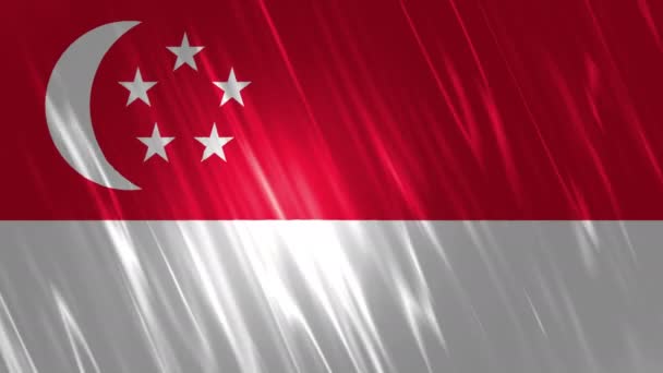 Сингапурский флаг Loopable Background — стоковое видео