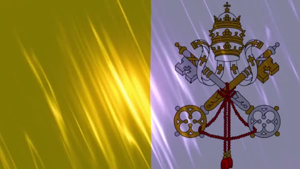 Bandeira do Estado da Cidade do Vaticano Fundo Loopable — Vídeo de Stock