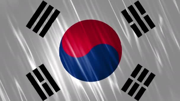 Zuid-Korea vlag loopbare achtergrond — Stockvideo