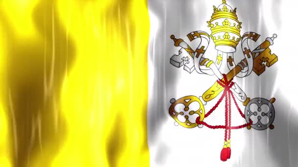 Vatican City State Flag Animation — Stock Video