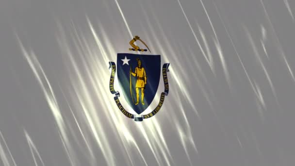 Massachusetts State Loopable Flag — Stock Video