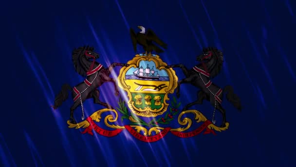 Drapeau bouclable de l'État de Pennsylvanie — Video