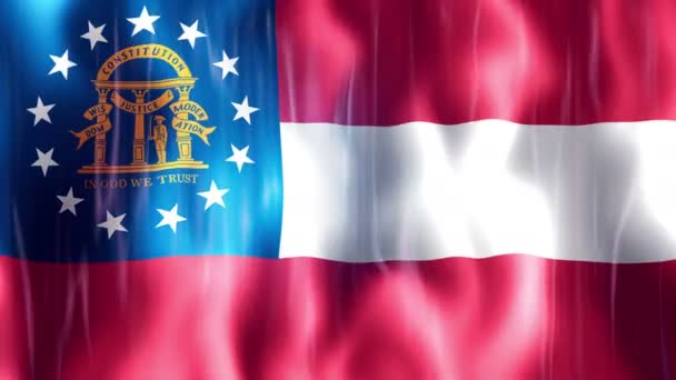 Georgia State Flag Animación — Vídeos de Stock