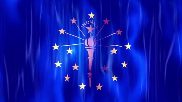 Animation der Flagge des Bundesstaates Indiana — Stockvideo