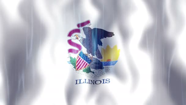 Animação da bandeira do estado de Illinois — Vídeo de Stock