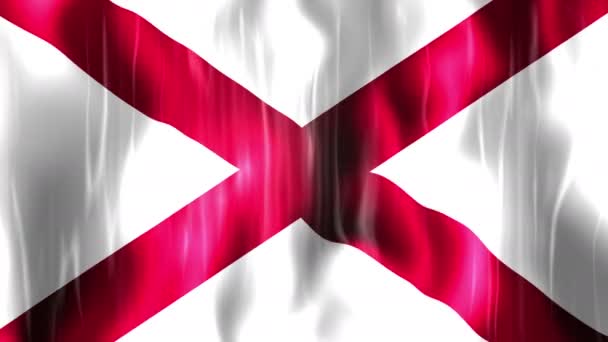 阿拉巴马州旗帜动画 — 图库视频影像