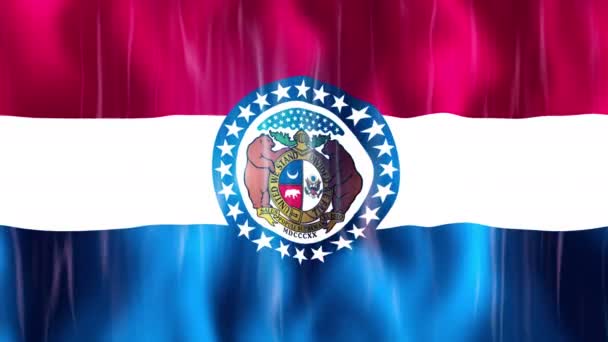Animation der Flagge des Bundesstaates Missouri — Stockvideo