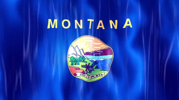 Montana State Flag Animation — Stock Video