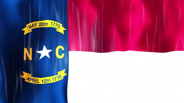 Animation der Flagge des Bundesstaates North Carolina — Stockvideo