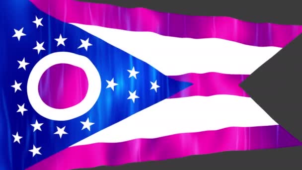 Animation der Flagge des Bundesstaates Ohio — Stockvideo