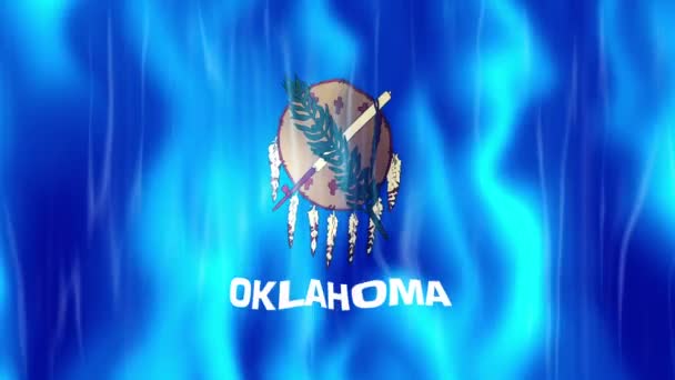 Animação da bandeira do estado de Oklahoma — Vídeo de Stock