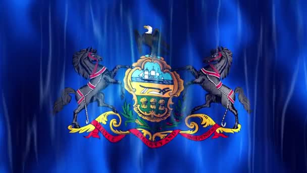 Pennsylvania State Bandeira Animação — Vídeo de Stock