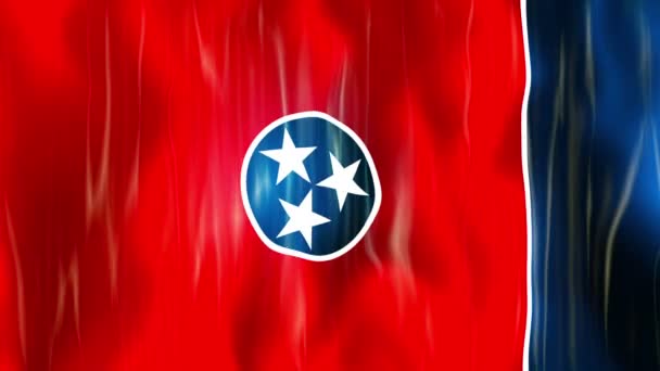Animation der Flagge des Bundesstaates Tennessee — Stockvideo