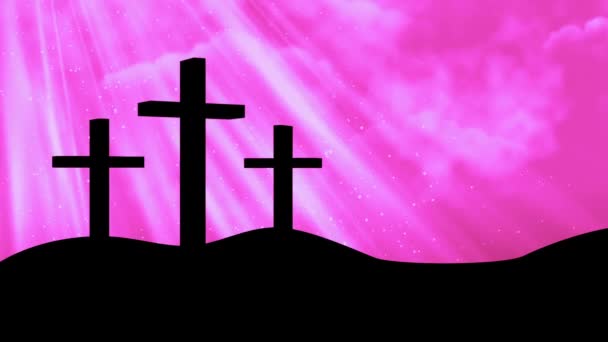 Christ on Crosses-Worship Loopable Background — Stock Video