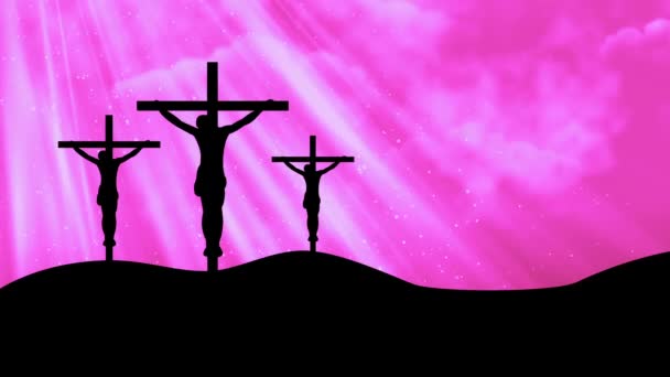 Christus op kruisverering Loopbare achtergrond — Stockvideo