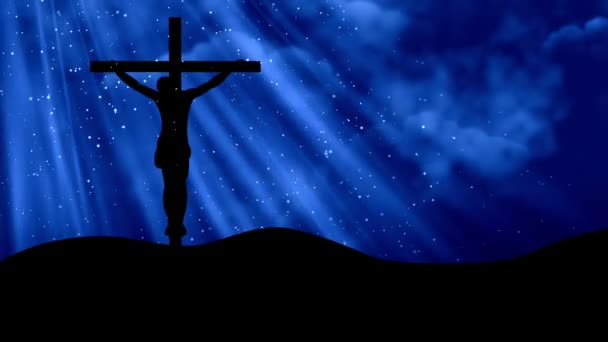 Christus op kruisverering Loopbare achtergrond — Stockvideo