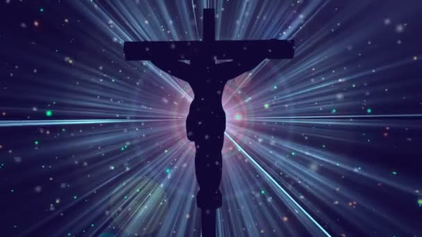 Chrystus na tle Cross-Worship Loopable — Wideo stockowe