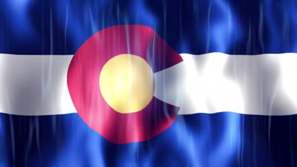 Bandeira do Estado do Colorado Animação — Vídeo de Stock