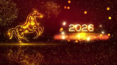 4K Çözünürlük, 3840x2160 Piksel, Çin Yeni Yıl 2026 Dilek Arkaplanı, 2026 At Arkaplan Animasyonu, Çin etkinlikleri, Çin Yeni Yıl Dilekleri, Çin Yeni Yıl Kutlamaları